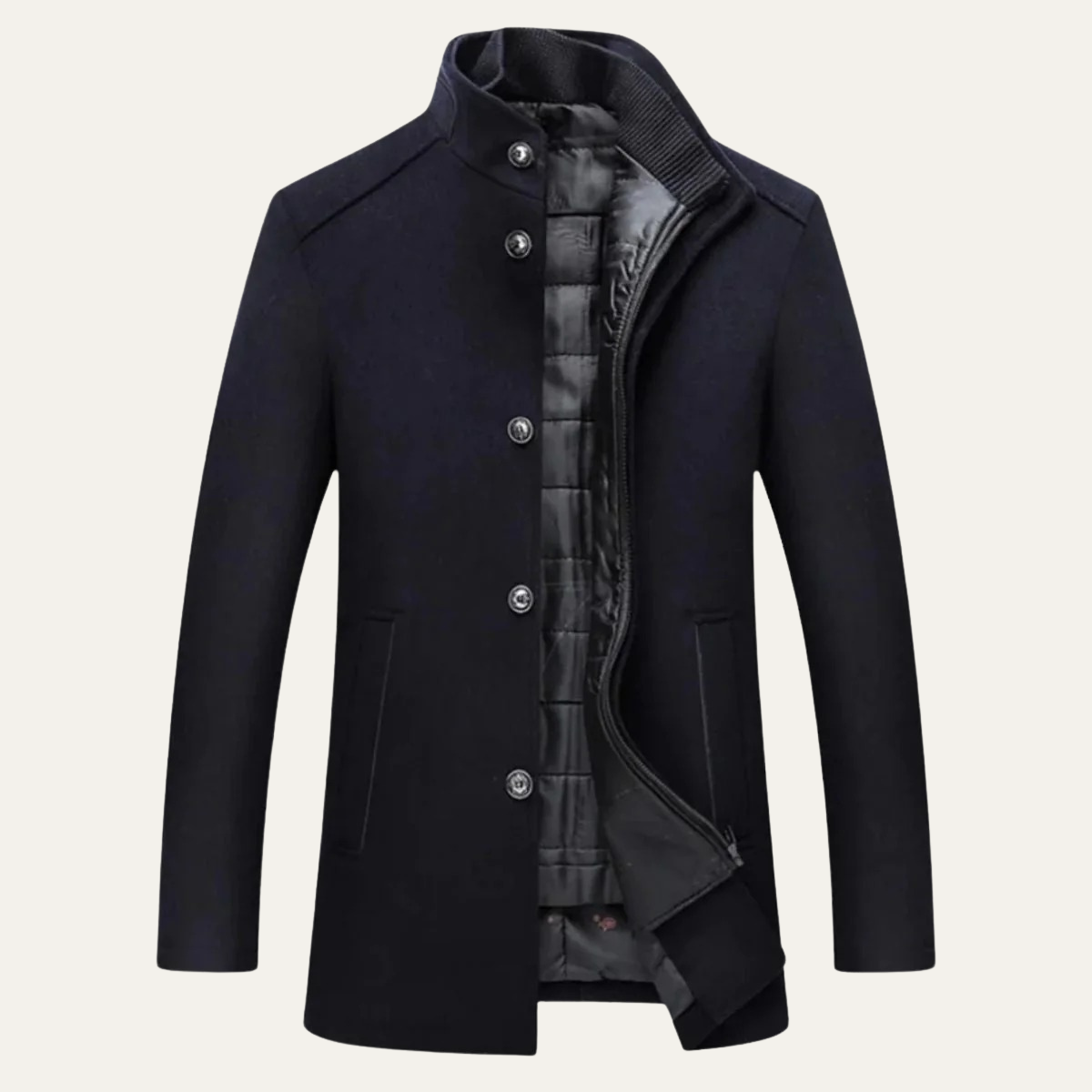Men's Wool Blend Classic Trench Coat