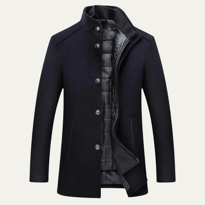 Men's Wool Blend Classic Trench Coat