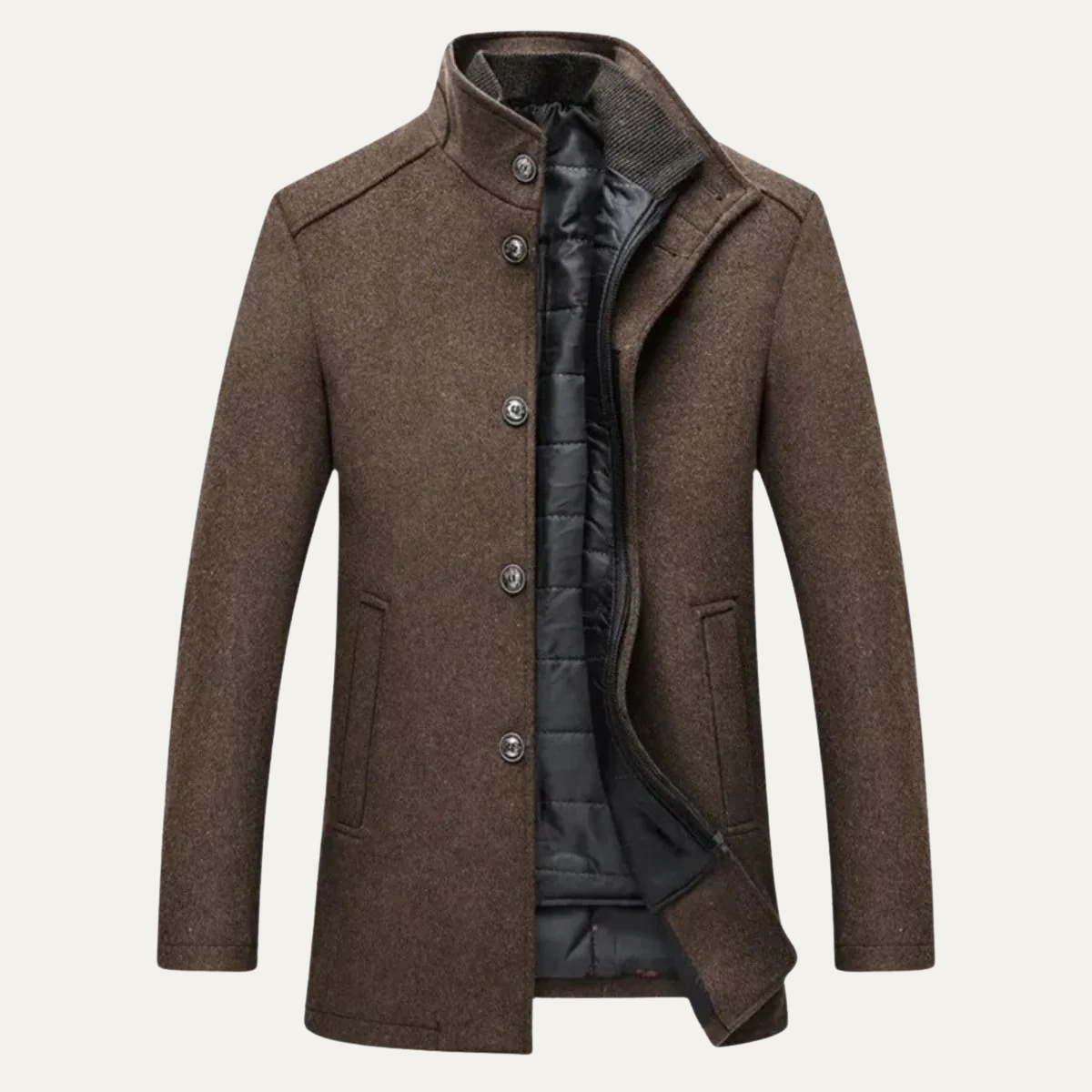 Men's Wool Blend Classic Trench Coat - VibreMode