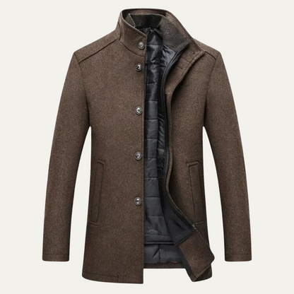 Men's Wool Blend Classic Trench Coat - VibreMode
