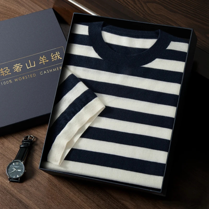 Men's Striped Cashmere Knit T-Shirt