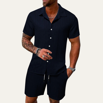 Mens Breathable Summer Shirt And Shorts Set