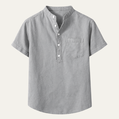 Men's Soft Summer Shirt Cotton Chest Pocket - VibreMode