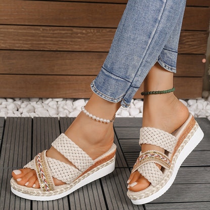 Women's Woven Slip On Sandals
