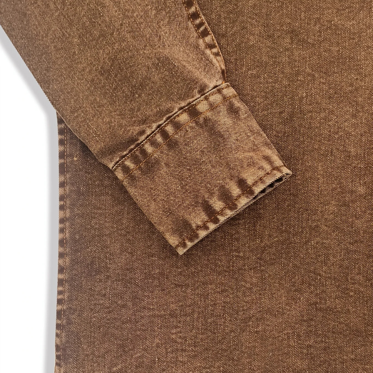 Men's Denim Shirt Brown Vintage Washed Cotton
