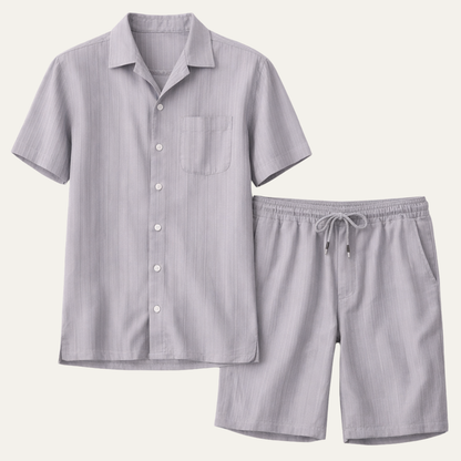 Men's Casual Summer Set Breathable Shirt And Shorts - VibreMode