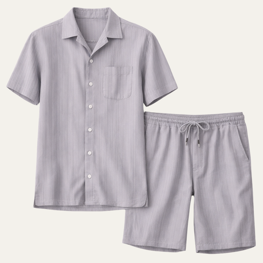 Men's Casual Summer Set Breathable Shirt And Shorts - VibreMode