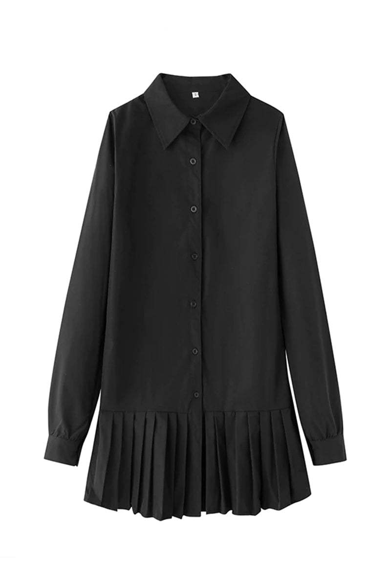 Classic White Button Down Shirt Dress for Women