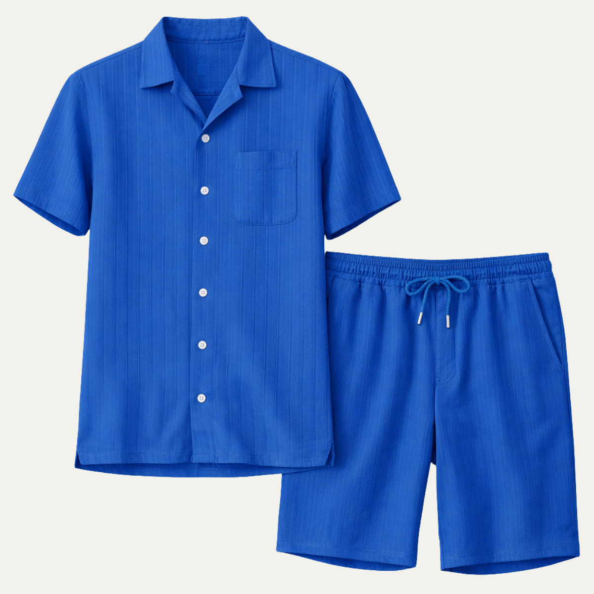 Men's Breathable Summer Set Shirt And Shorts - VibreMode