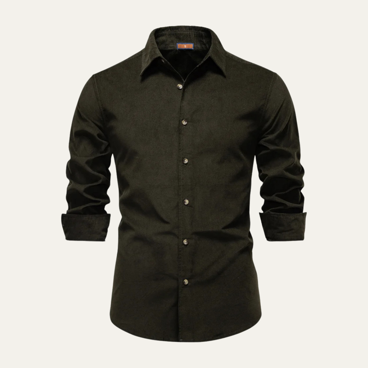 Men's Corduroy Shirt Cotton Business Casual Tan