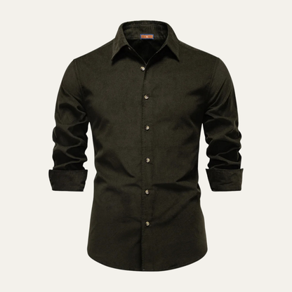 Men's Corduroy Shirt Cotton Business Casual Tan