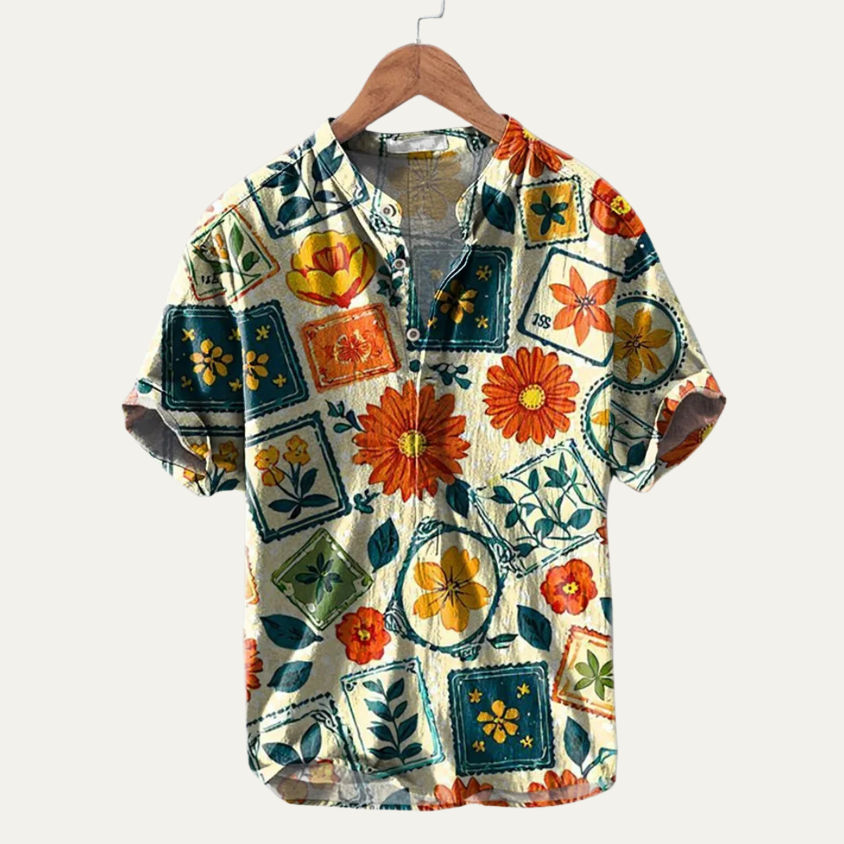 Men's Hawaiian Button Up Shirt Tropical Print