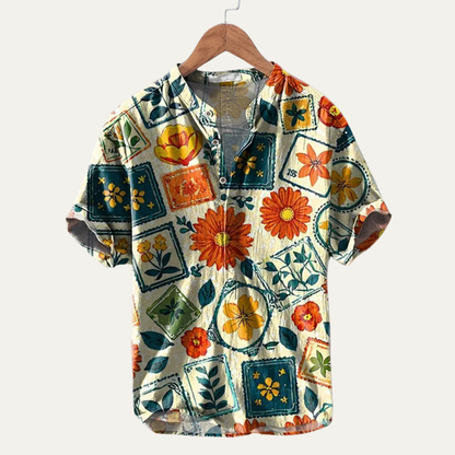 Men's Hawaiian Button Up Shirt Tropical Print