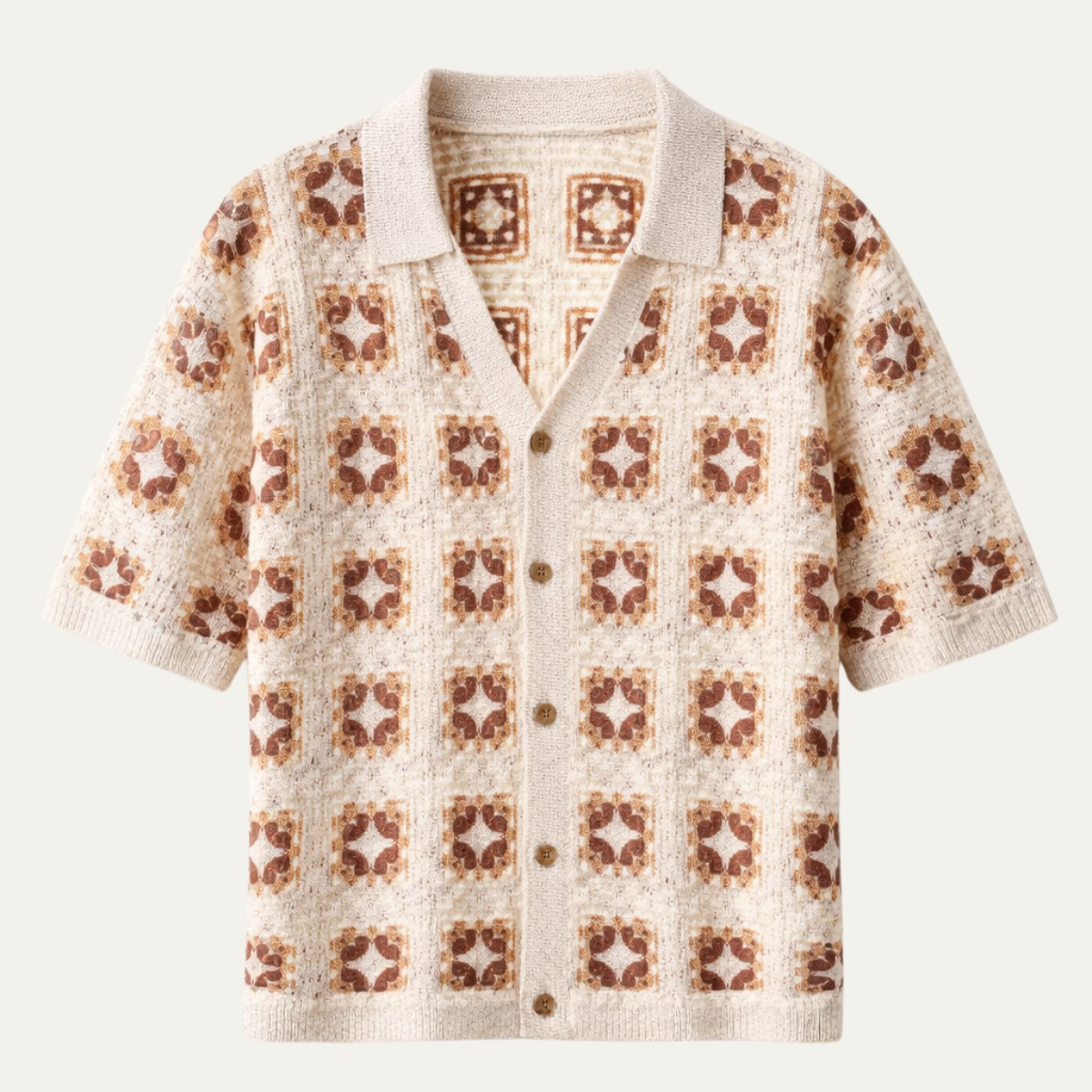 Men's Knitted Cardigan Mesh Shirt - VibreMode