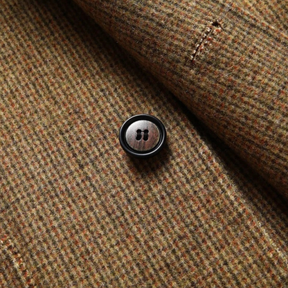 Men's Tweed Blazer Checked Wool Navy