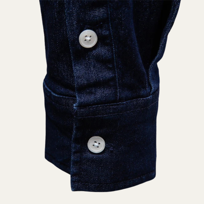 Men's Slim Fit Denim Shirt Double Pockets