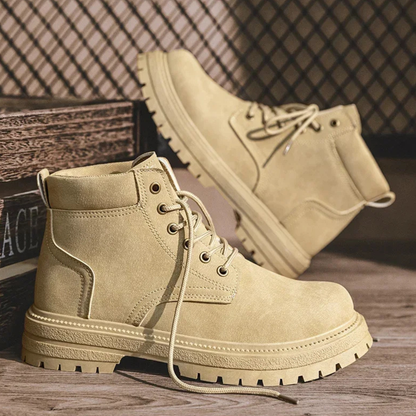 Men's Suede Ankle Boots Lace Up Brown