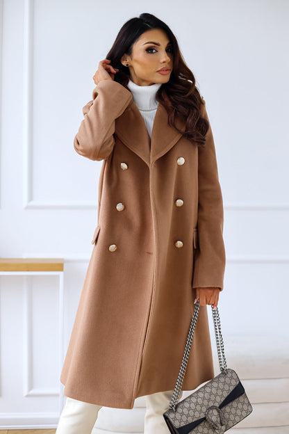 Women's Wool Trench Coat Double-Breasted