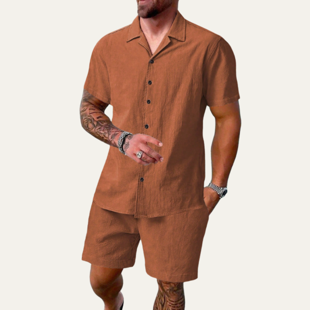 Men's Summer Co Ord Set Shirt And Shorts