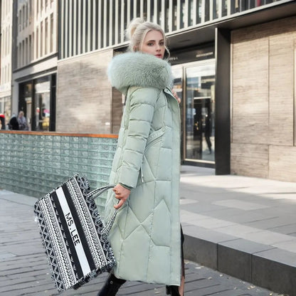 Women's Quilted Parka Coat with Hood