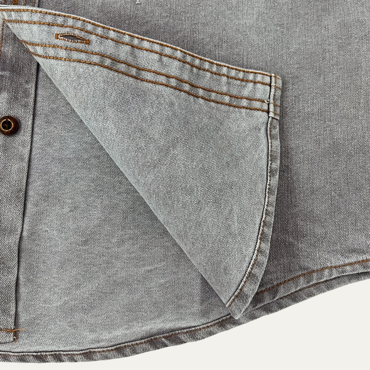 Men's Casual Denim Shirt Double Pockets