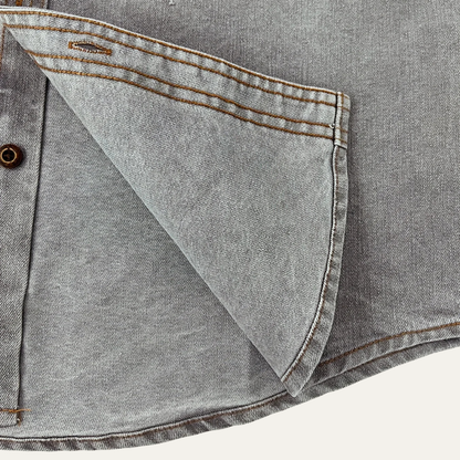 Men's Casual Denim Shirt Double Pockets