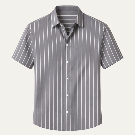 Men's Striped Casual Shirt Breathable Cotton - VibreMode