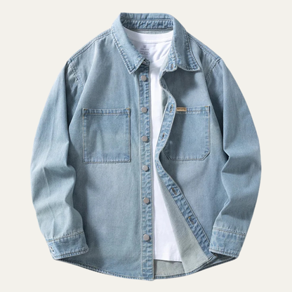 Mens Vintage Denim Smart Shirt - VibreMode