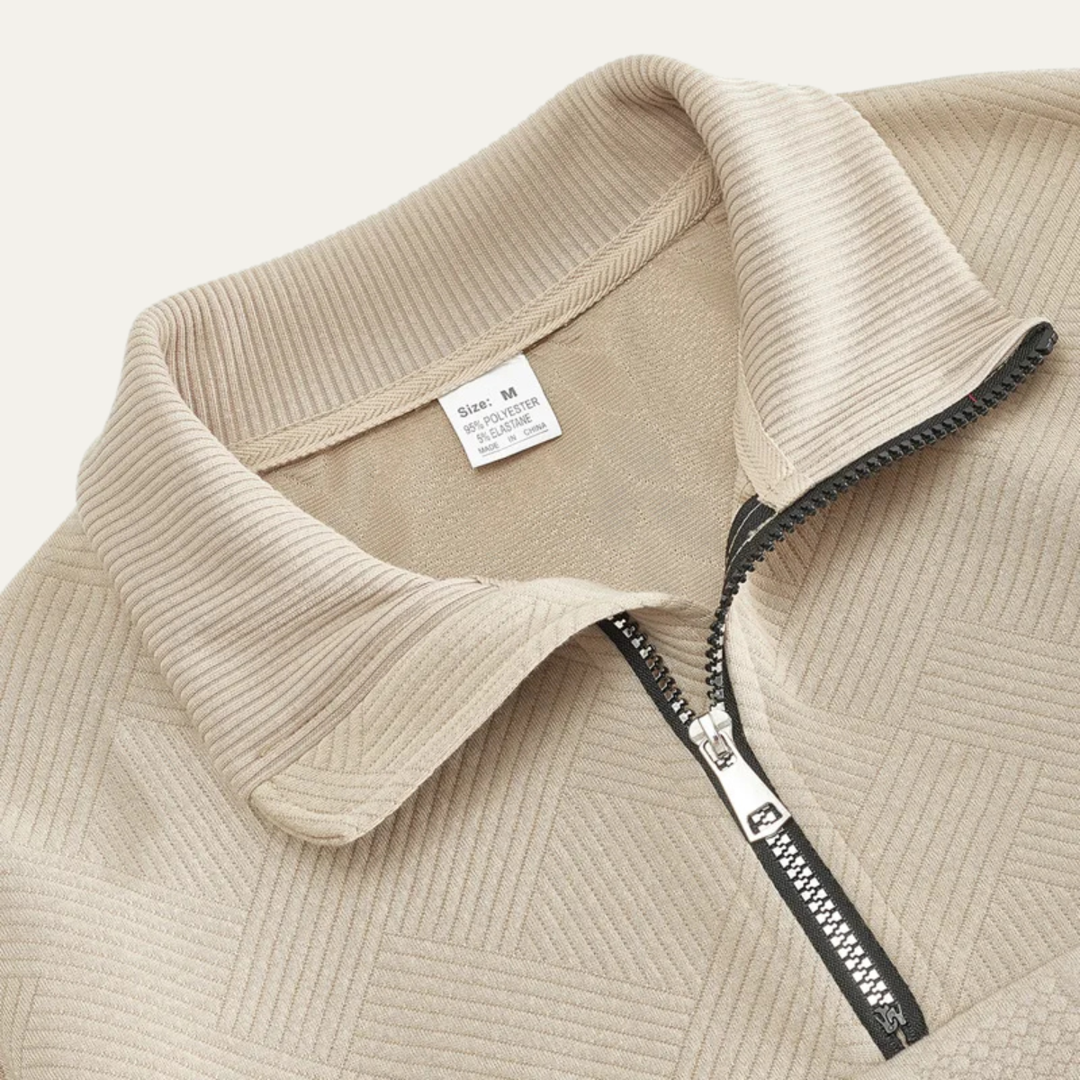 Men's Knitted Jacquard Sweater Stand Up Collar Casual