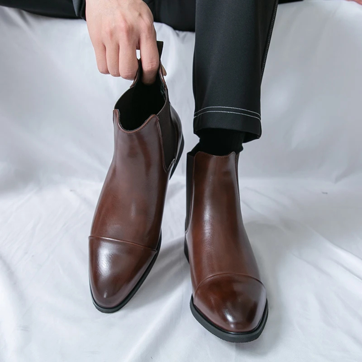 Men's Leather Chelsea Boots Formal Black