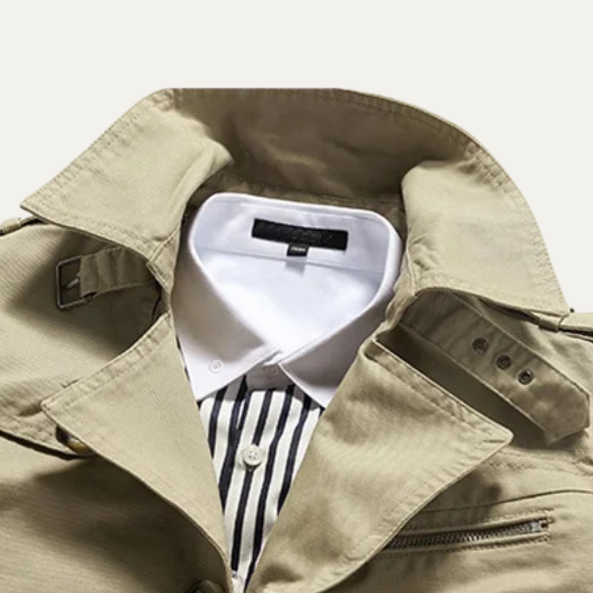 Men's Double Breasted Trench Coat Waterproof