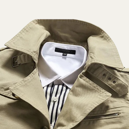 Men's Double Breasted Trench Coat Waterproof