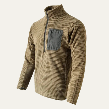 Men's Half Zip Fleece Sweater Chest Pocket