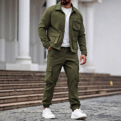 Men's Cargo Jacket And Pants Set
