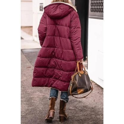Women's Longline Puffer Jacket Sherpa Lining