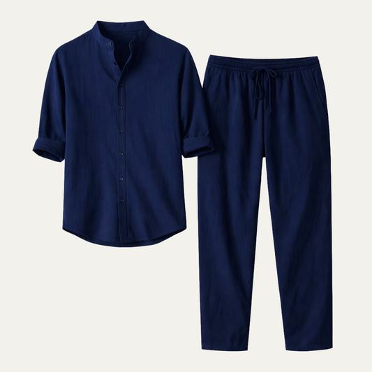 Men's Summer Shirt And Trousers Lightweight Set - VibreMode