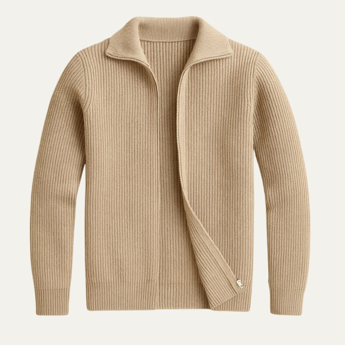 Men's Chunky Knit Full Zip Sweater