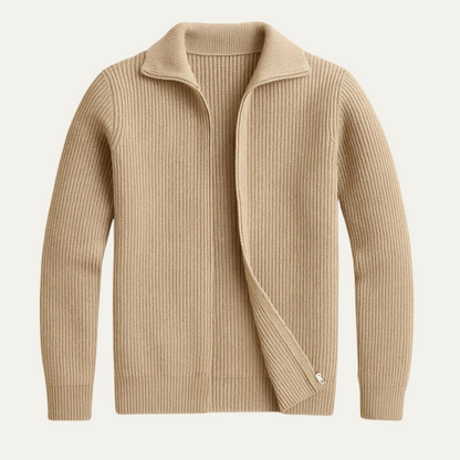 Men's Chunky Knit Full Zip Sweater