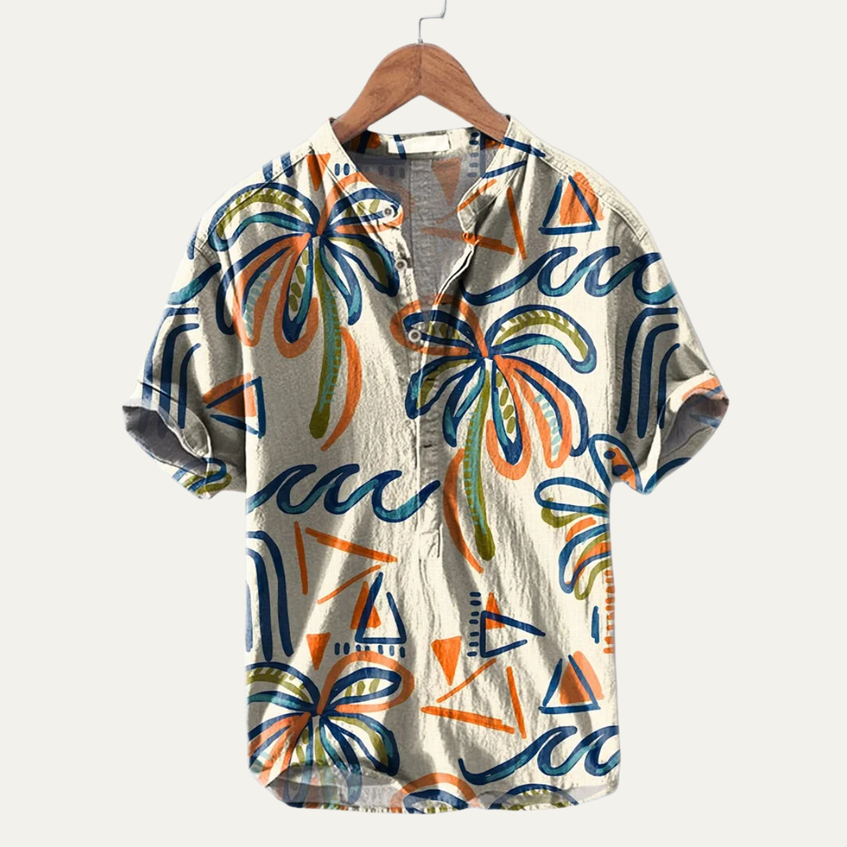 Men's Hawaiian Shirt Tropical Button Up Soft - VibreMode