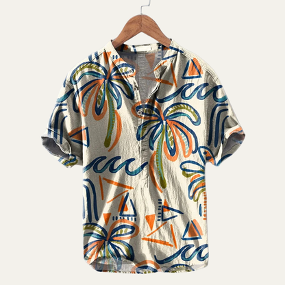 Men's Hawaiian Shirt Tropical Button Up Soft - VibreMode