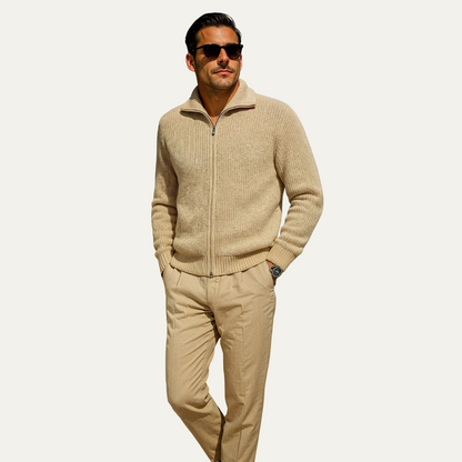 Men's Chunky Knit Full Zip Sweater
