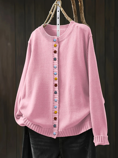 Women's Cardigan Multi-Color Buttons - VibreMode