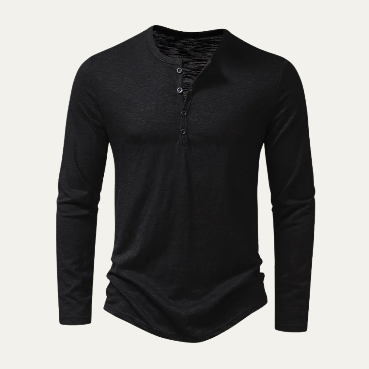 Men's Cotton Henley T Shirt Casual Button Neck - VibreMode