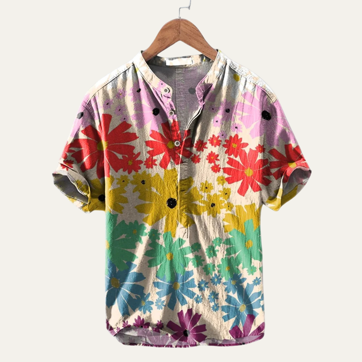 Men's Hawaiian Shirt Tropical Button Up Cotton