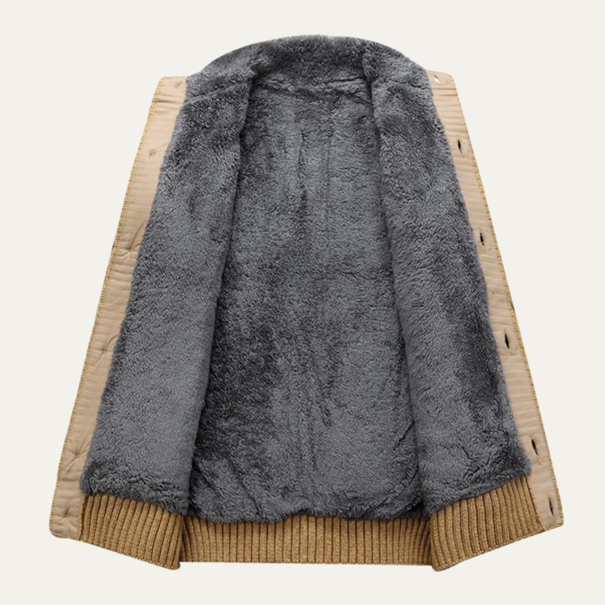 Men's Wool Cardigan Zip Up Fleece Knit