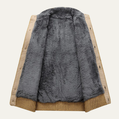 Men's Wool Cardigan Zip Up Fleece Knit