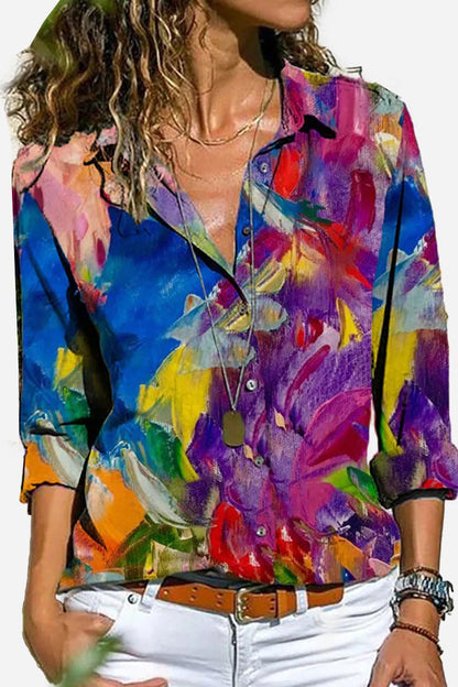 Vibrant Multi-Colored Women's Long Sleeve Shirt