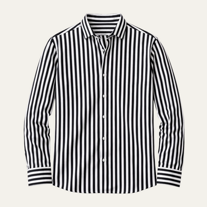 Men's Casual Striped Button-Down Shirt - VibreMode