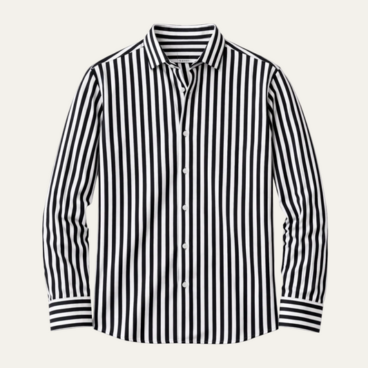 Men's Casual Striped Button-Down Shirt - VibreMode