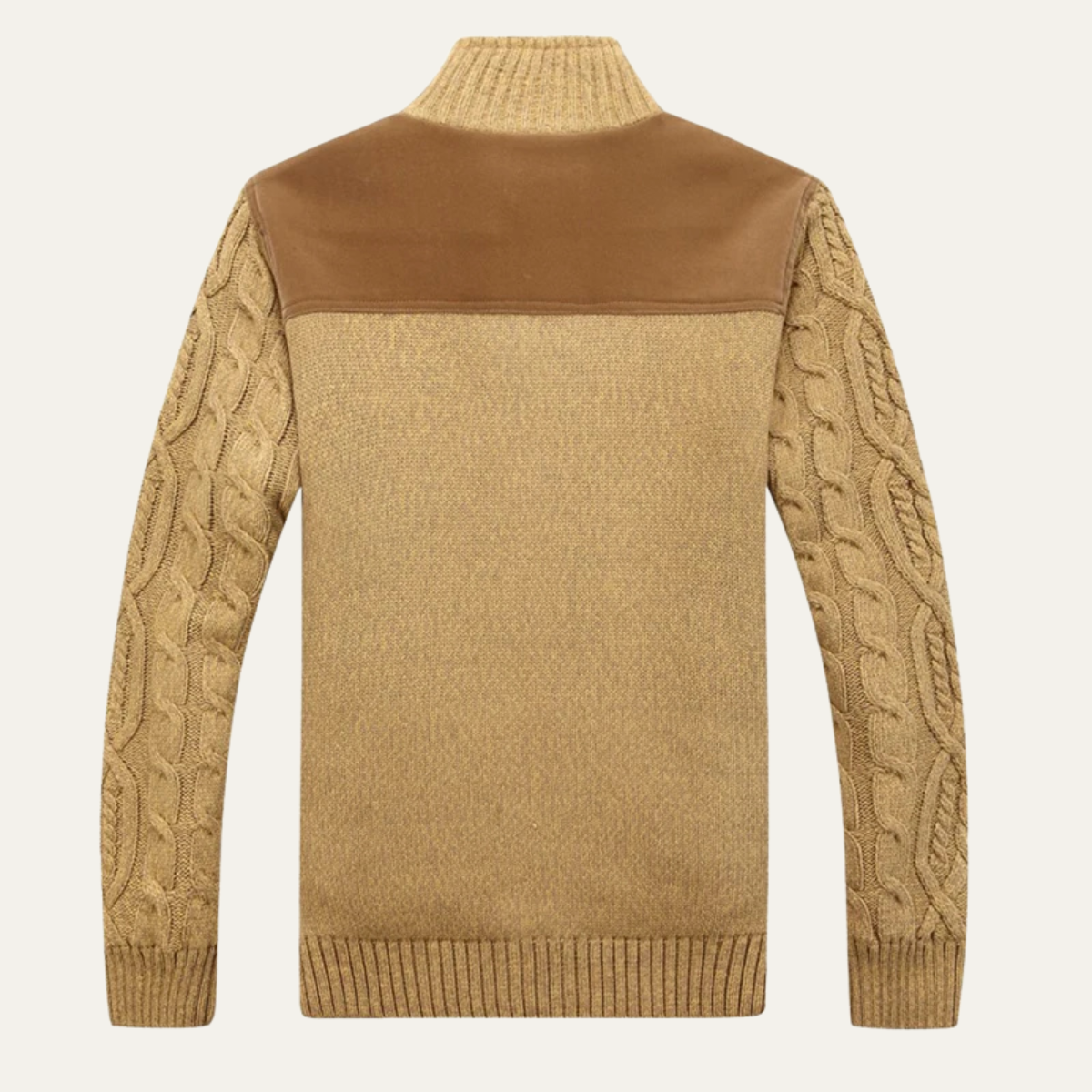 Men's Wool Cardigan Zip Up Fleece Knit